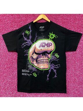 AMP Skull Lightning T-Shirt Large